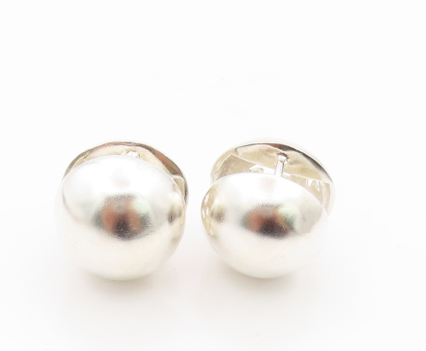 925 Sterling Silver Vintage Earrings Stars Cut Sphere Shape Hoops  EG13557
