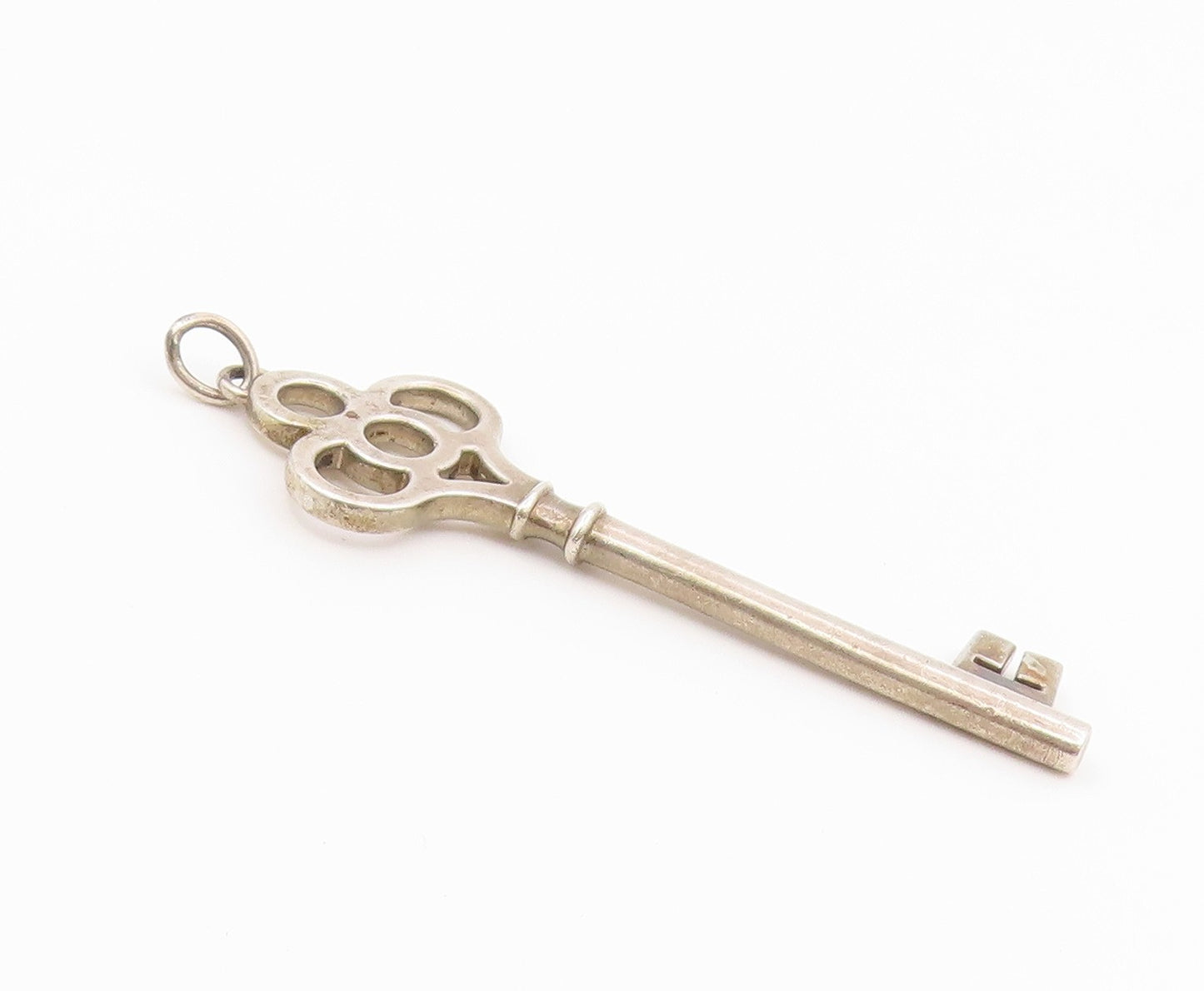 925 Sterling Silver Vintage Pendant TIFFANY & CO Classic Skeleton Key  PT26448