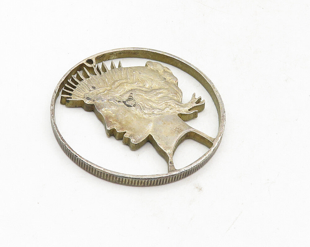 925 Sterling Silver  Vintage Antique Statue Of Liberty Eagle Pendant  PT7257