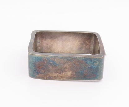 925 Sterling Silver Vintage Bracelet CARO Solid Geometric Square Bangle  BT11941