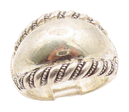 925 Sterling Silver Vintage Ring JUDITH JACK Ribbed Dome Band  Sz 7  RG34689