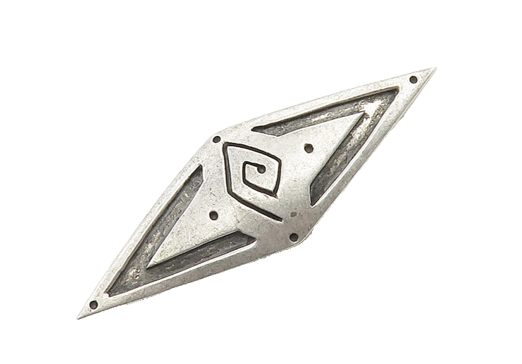 MEXICO 925 Silver  Vintage Diamond Shape Spiral Detail Brooch Pin  BP7633