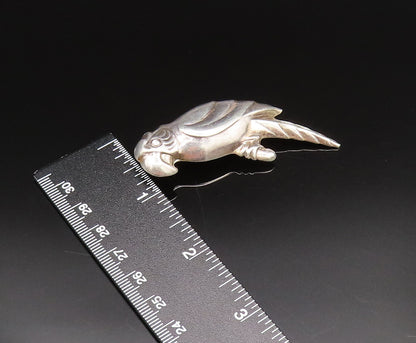 925 Sterling Silver  Vintage Sculpted Hollow Parrot Bird Brooch Pin  BP9768