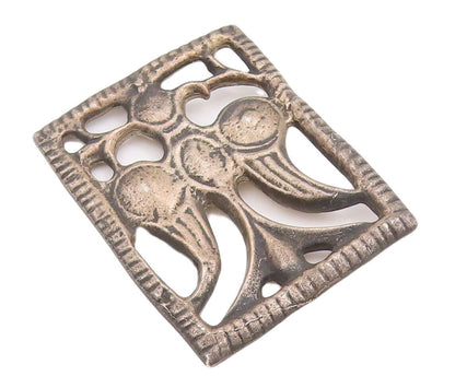 925 Sterling Silver Vintage Brooch Pin MMA Antique Trible Bird Carved  BP10910