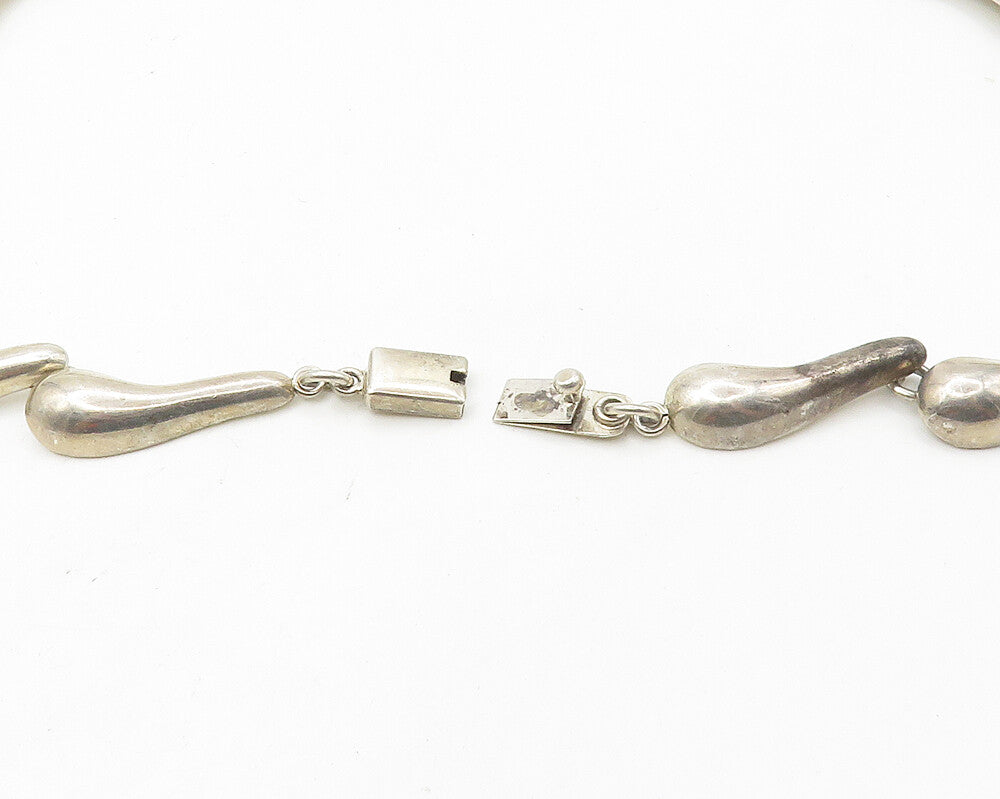 MEXICO 925 Silver  Vintage Two Tone Shiny Rope Twist Chain Necklace  NE2884