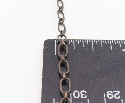 925 Sterling Silver Vintage Necklace DTR JAY KING Cabochon Onyx Chain  NE4751