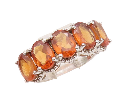 925 Sterling Silver Vintage Ring Minimalist Oval Cut Citrine Band  Sz 6  RG28864