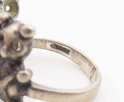 925 Sterling Silver Vintage Ring Teddy Bear Group Cutout Band  Sz 5  RG34200