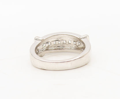 925 Sterling Silver Vintage Ring Solid Cubic Zirconia Band Sz 6 RG27575