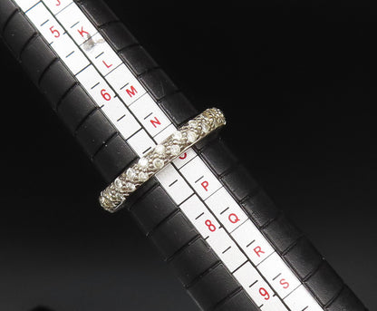 925 Sterling Silver Vintage Cubic Zirconia Pear Shaped Halo Ring Sz 7.5 RG25497