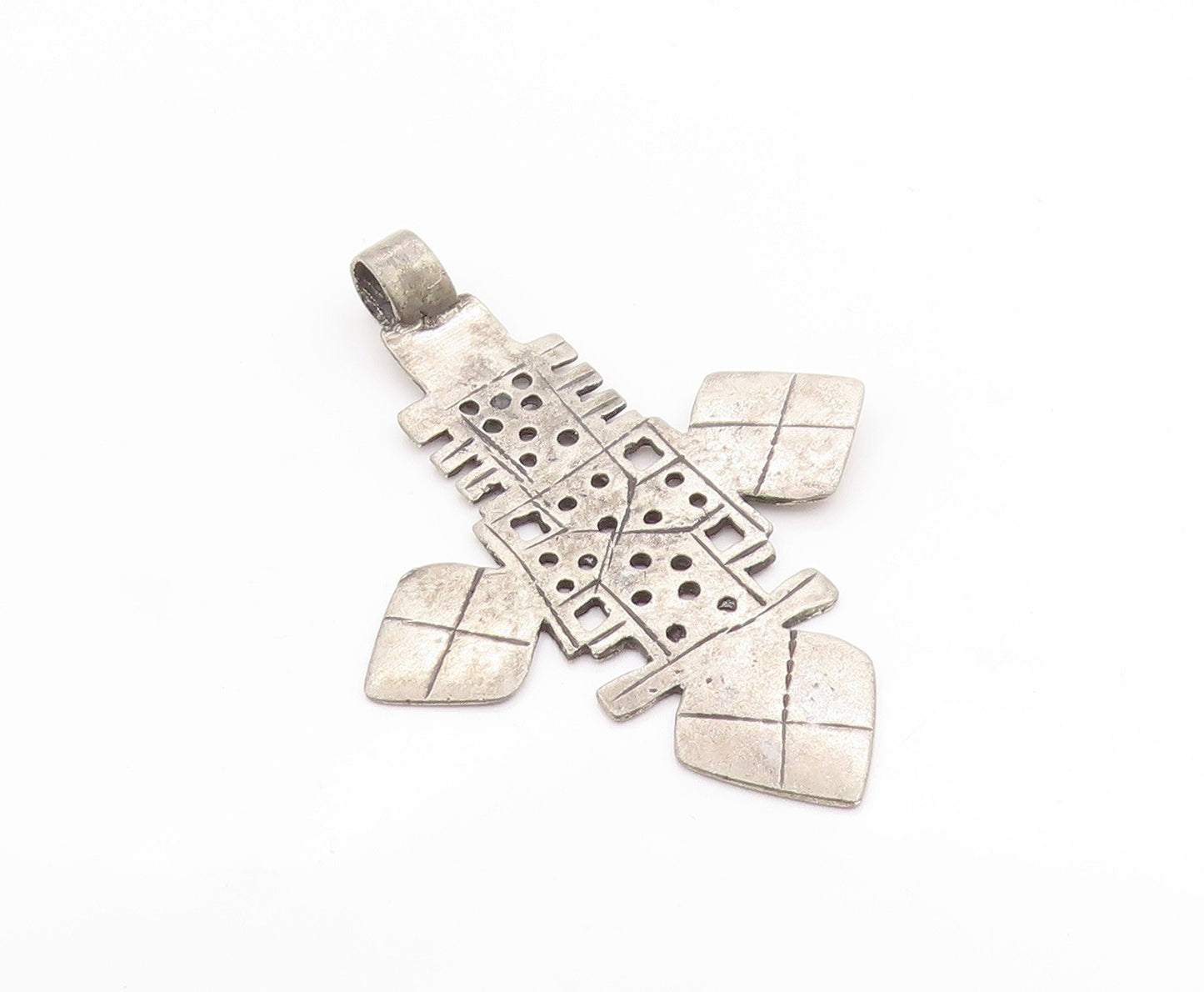 925 Sterling Silver Vintage Pendant Coptic Christian Church Cross  PT24741