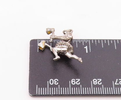 925 Sterling Silver  Vintage Shiny Petite Cheerleader Pendant (MOVES)  PT17518