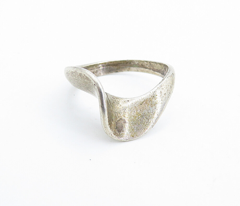 CELLINI 925 Sterling Silver  Vintage Dark Tone Swirl Band Ring Sz 6  RG6669