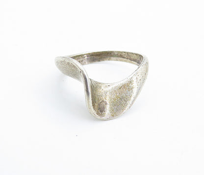 CELLINI 925 Sterling Silver  Vintage Dark Tone Swirl Band Ring Sz 6  RG6669