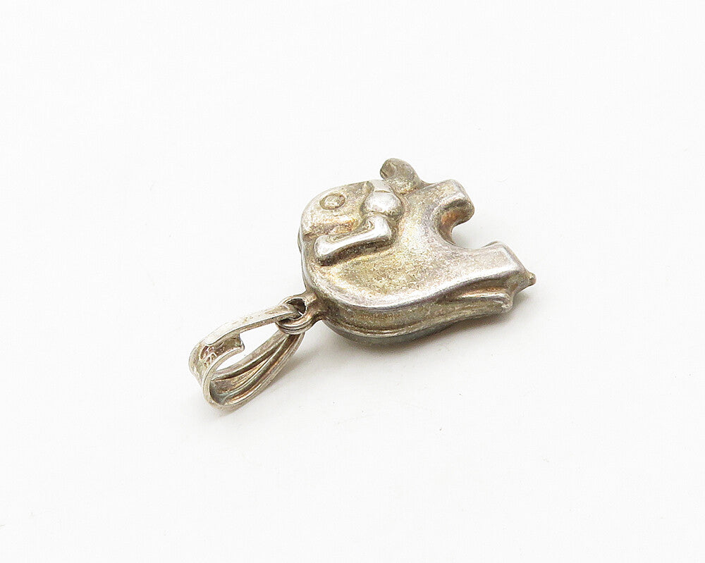 925 Sterling Silver  Vintage Petite Hollow Elephant Animal Pendant  PT15343