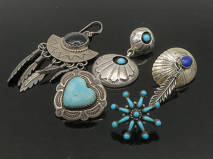 ZUNI NAVAJO 925 Silver  Vintage MultiStone Lot Single Earrings  EG11224