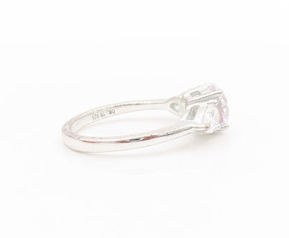 925 Sterling Silver Vintage Ring Modernist Round & Drop Cut CZ  Sz 7  RG33383