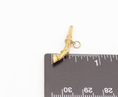 10K GOLD  Vintage Antique Style Old Hand Gun Drop Pendant  GP652