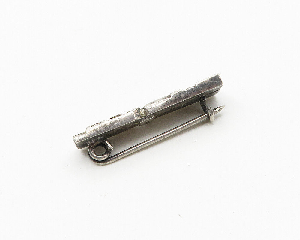 925 Sterling Silver  Vintage Dark Tone Traditional Statue Brooch Pin  BP7305