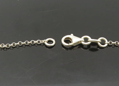 925 Sterling Silver  Vintage Shiny Open Love Heart Chain Necklace  NE3617