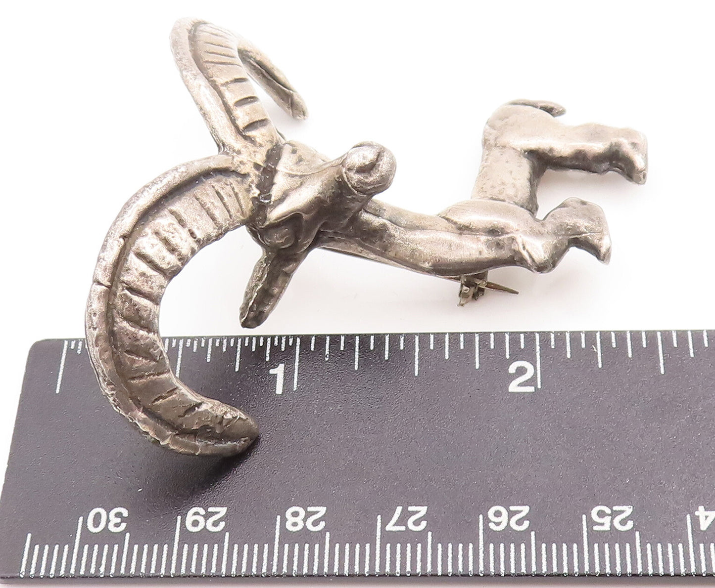 925 Sterling Silver Vintage Brooch Pin MMA Antique 3D Cutout Alpine Ibex BP11142