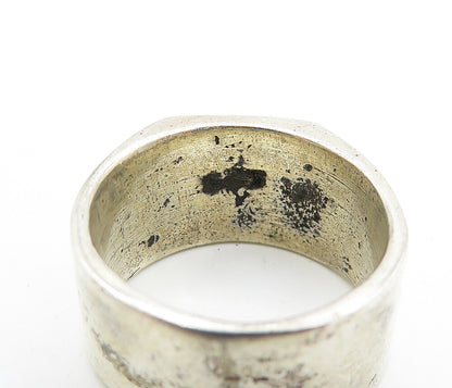 925 Sterling Silver  Vintage Oxidized Moon & Star Band Ring Sz 6.5  RG7496