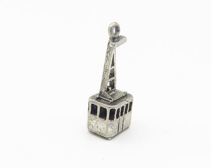 925 Sterling Silver  Vintage Petite Dark Tone Cable Lift Pendant  PT8543