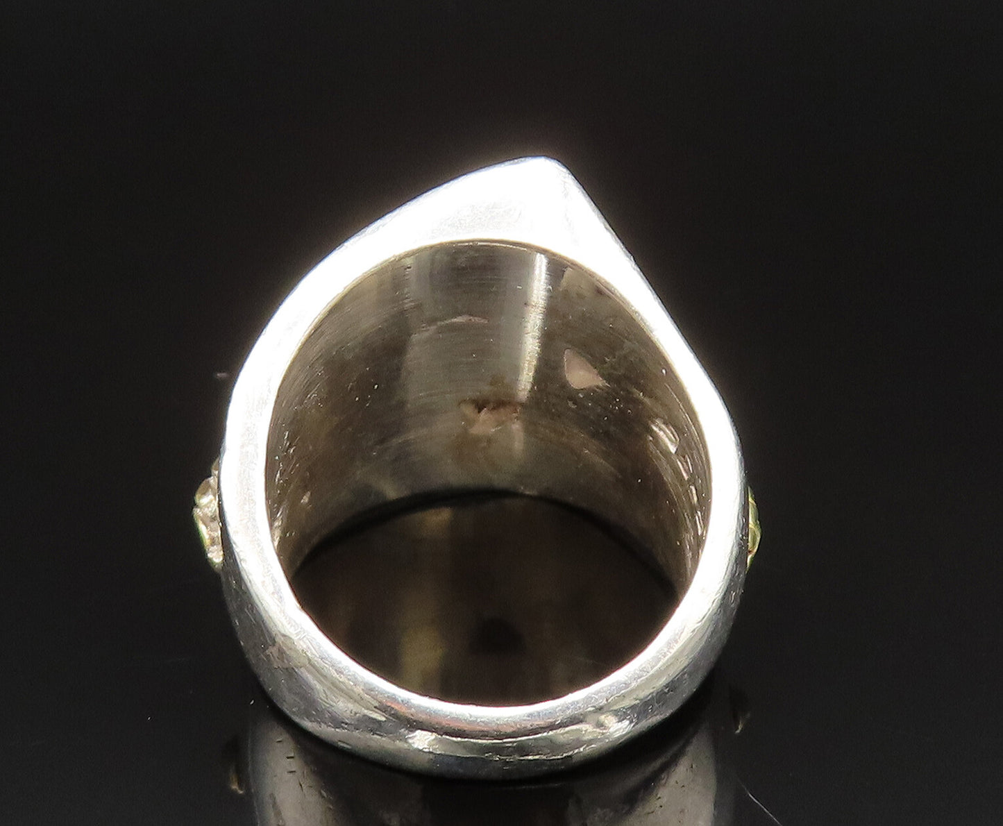 MEXICO 925 Silver  Vintage Two Tone Rope Twist Ribbed Ring Sz 6  RG25459