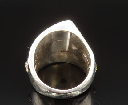 MEXICO 925 Silver  Vintage Two Tone Rope Twist Ribbed Ring Sz 6  RG25459
