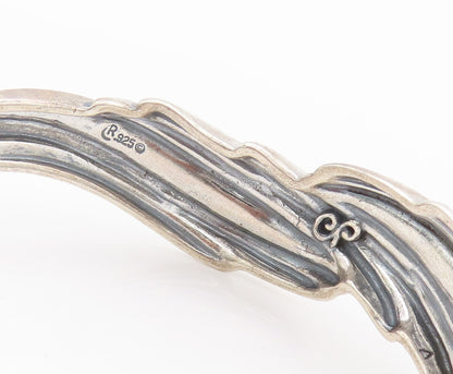 925 Sterling Silver Vintage Bracelet CAROLYN POLLACK Carved Swirly Wave  BT10167
