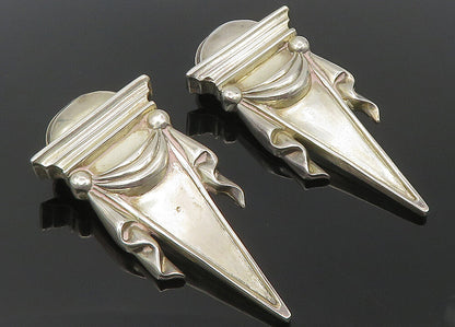 BOB MACKIE 925 Sterling Silver  Vintage Curtain Non Pierce Earrings  EG5863