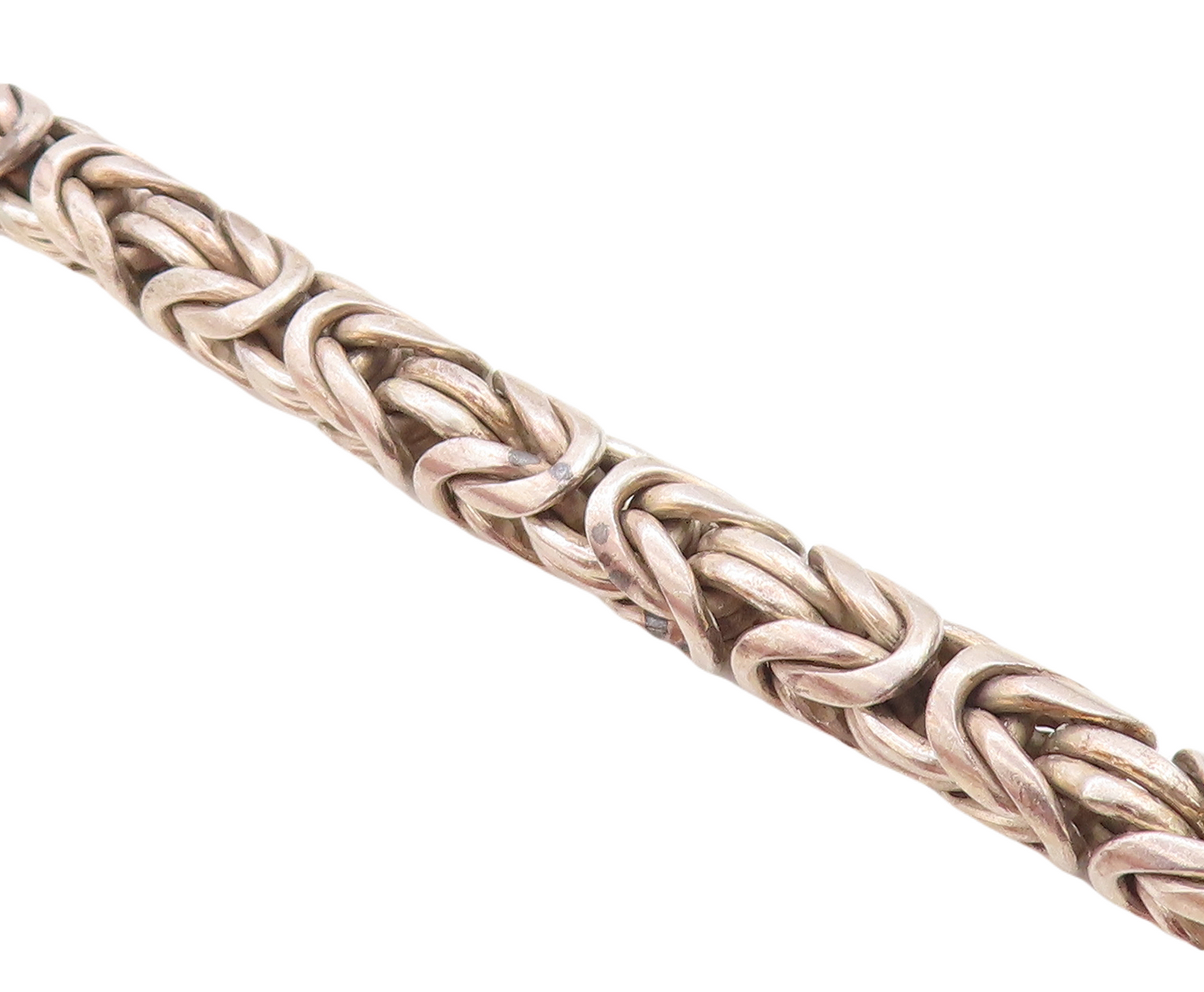 BALI 925 Silver  Vintage Dark Tone Byzantine Link Chain Bracelet  BT2470