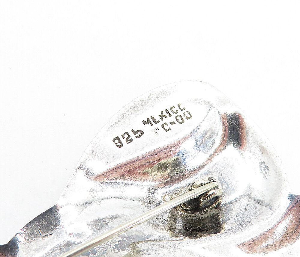 MEXICO 925 Sterling Silver  Vintage Polished Ribbon Bow Tie Brooch Pin  BP2740