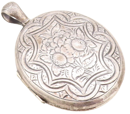 925 Sterling Silver Vintage Pendant DANECRAFT Antique Carved Locket OPEN PT23636
