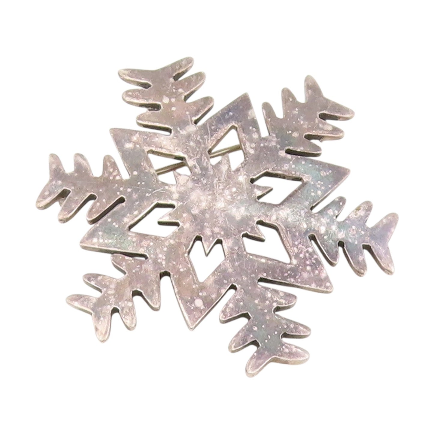 925 Sterling Silver Vintage Brooch MEXICO Winter Wonderland Snowflake   BP12081