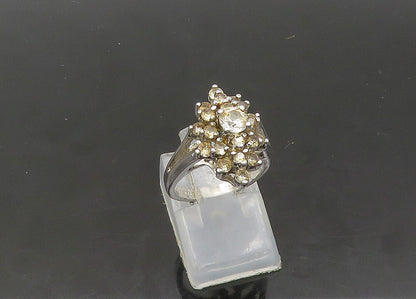 PANETTA 925 Silver  Vintage Topaz Cluster Floral Cocktail Ring Sz 5  RG21891