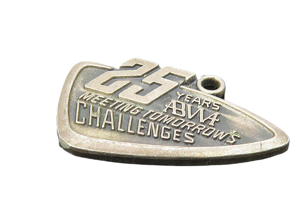 925 Sterling Silver  Vintage 25 Years ABWA Challenge Oxidized Pendant  PT9356