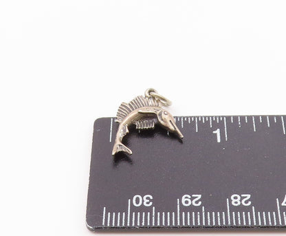 925 Sterling Silver  Vintage Petite Swordfish Motif Drop Pendant  PT17872