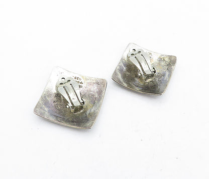 MEXICO 925 Sterling Silver  Vintage Floral Etched Non Pierce Earrings  EG2365