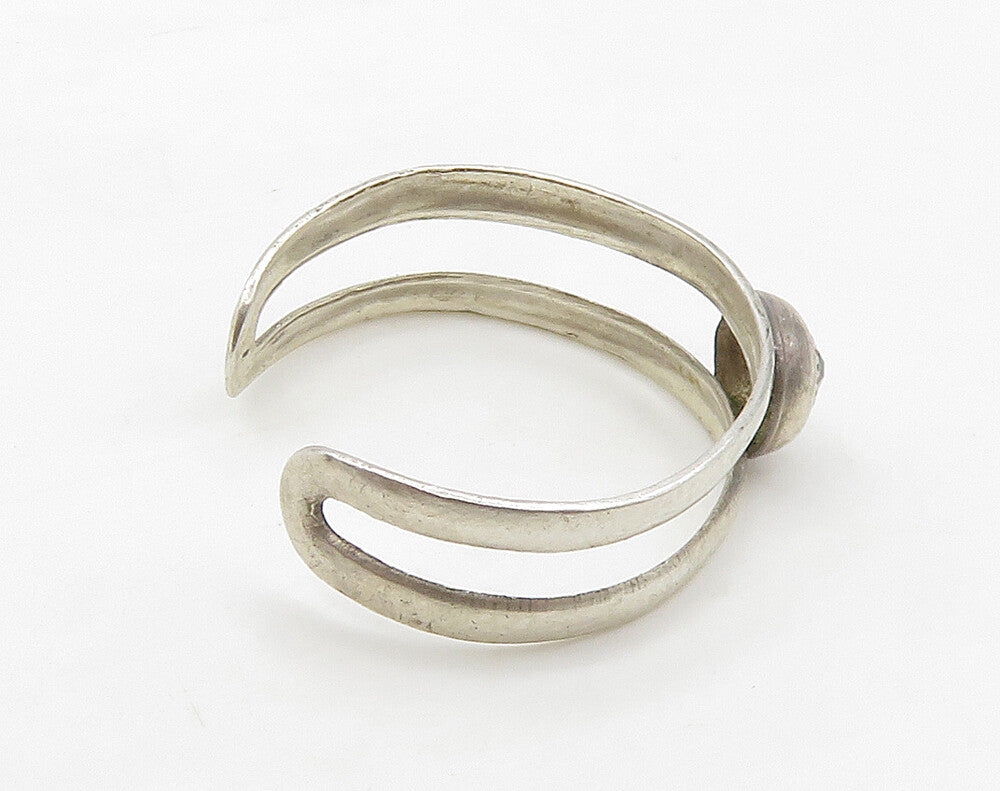 925 Silver Vintage Black Hematite Split Band Ring Sz 6 RG16256