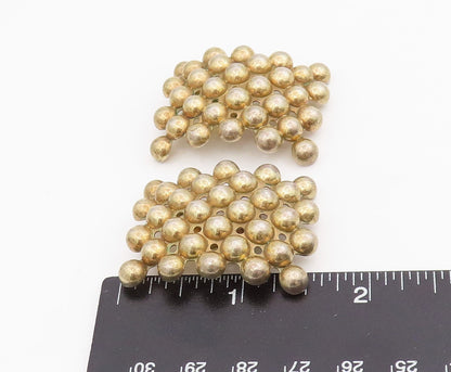 925 Sterling Silver Vintage Earrings Gold Plated MEXICO Bubble Beads  EG13953