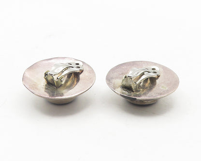 MEXICO 925 Sterling Silver Vintage Black Onyx Etched Sun Drop Earrings EG6047