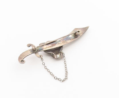 925 Sterling Silver Vintage Brooch Korda Thief of Bagdad Scimitar Pin  BP12672
