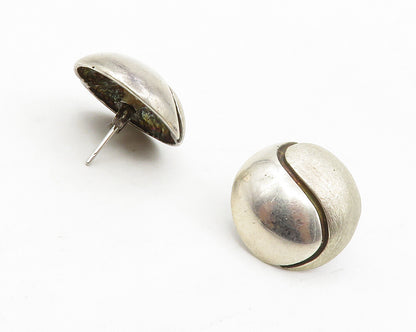 925 Sterling Silver  Vintage Textured Swirl Shiny Dome Drop Earrings  EG6974