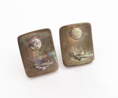 925 Sterling Silver Vintage Earrings CARTIER SPAIN Solid Geometric Stud  EG13667
