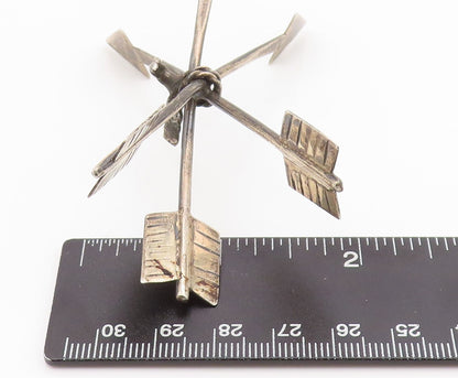 925 Sterling Silver Vintage Southwestern Dark Tone Cutout Arrow Stand TR3897