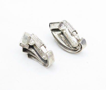 NAPIER 925 Sterling Silver  Vintage Ribbon Design Non Pierce Earrings  EG2898