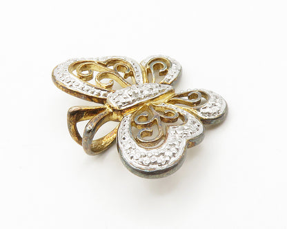 ROSS SIMON 925 Silver  Vintage Genuine Diamond Butterfly Pendant  PT11458