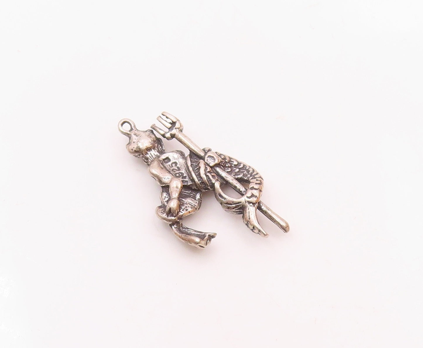 925 Sterling Silver  Vintage Aqua Man Motif With Trident Pendant  PT21687
