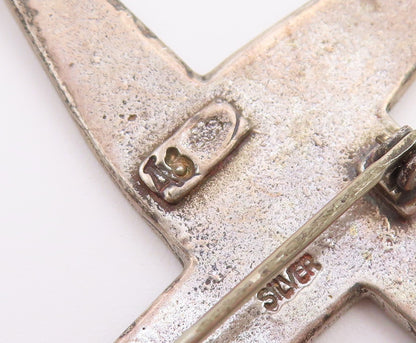 925 Sterling Silver Vintage Brooch Pin Classic Etched St. Brigid's Cross BP12620